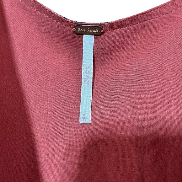 Free People Women Brick Tulip Sleeve Wrap Maxi Dress XS Boho Art Deco Pattern - Picture 4 of 9